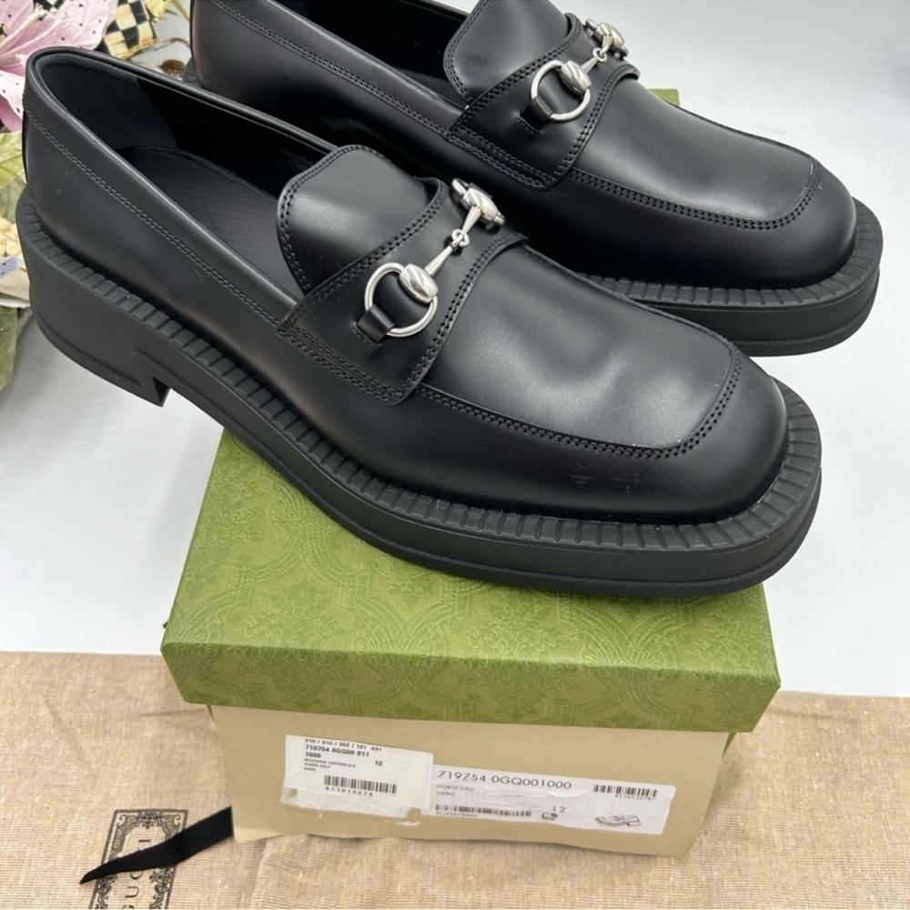 Men’s Gucci, leather chunky horse bit loafers size 12 made in Italy - Picture 8 of 8